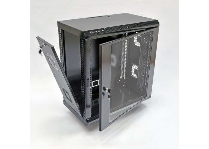 Шкаф CMS UA-MGSWA1235B 12U, 600х350х640 мм (Ш*Г*В), акриловое стекло